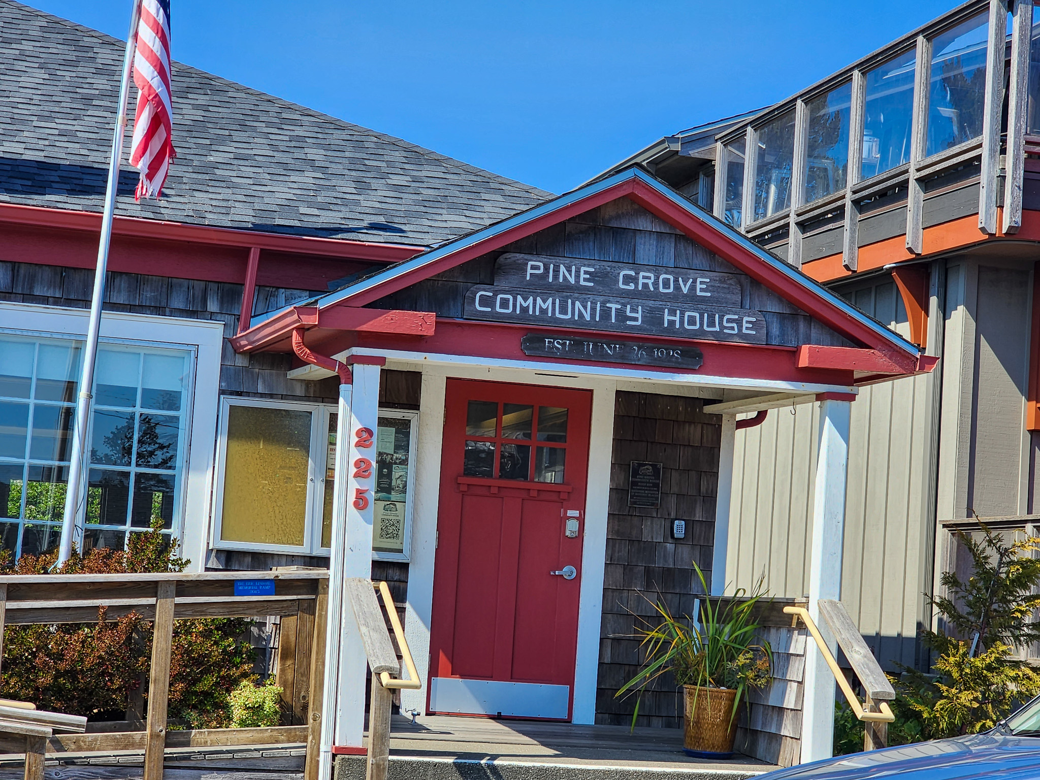 colorfully painted front of the community house in Manzanita, Oregon